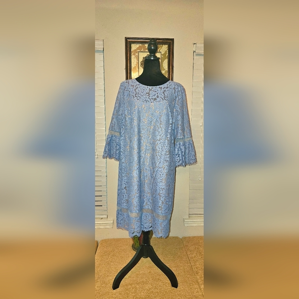 BCBG Maxazria size L Powder Blue dress.